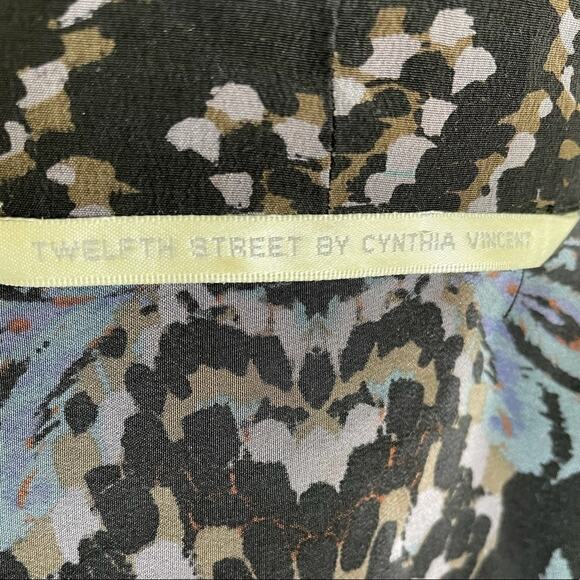 Twelfth Street by Cynthia Vincent Abstract Floral Silk Cardigan Small - Picture 10 of 13